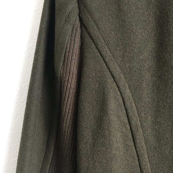 Express Olive Green military style Wool Coat with Gold hardwear, New, Size Small - Picture 9 of 11